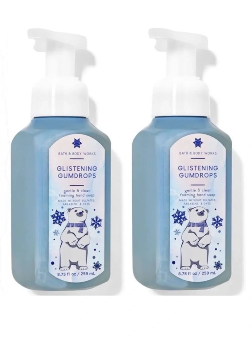 Bath & Body Works Glistening Gumdrops Foaming Hand Soap 2 Bottles 8.75 FLOZ